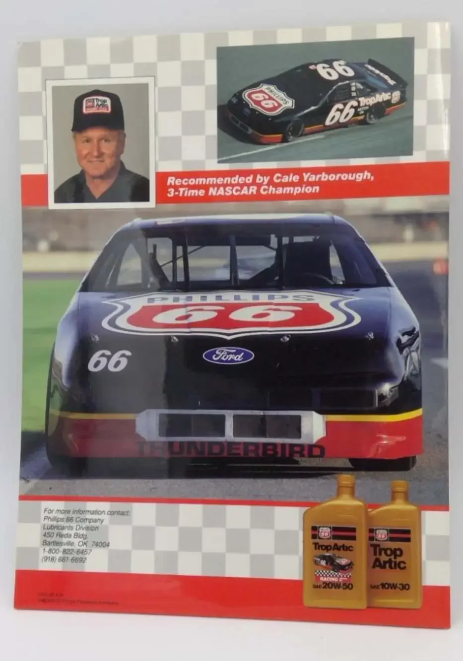 1991 Phillips 66 Racing Team NASCAR folder with media flyers; Trop Artic (X2)